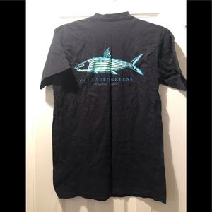 Collarded Greens Navy fish T-shirt medium